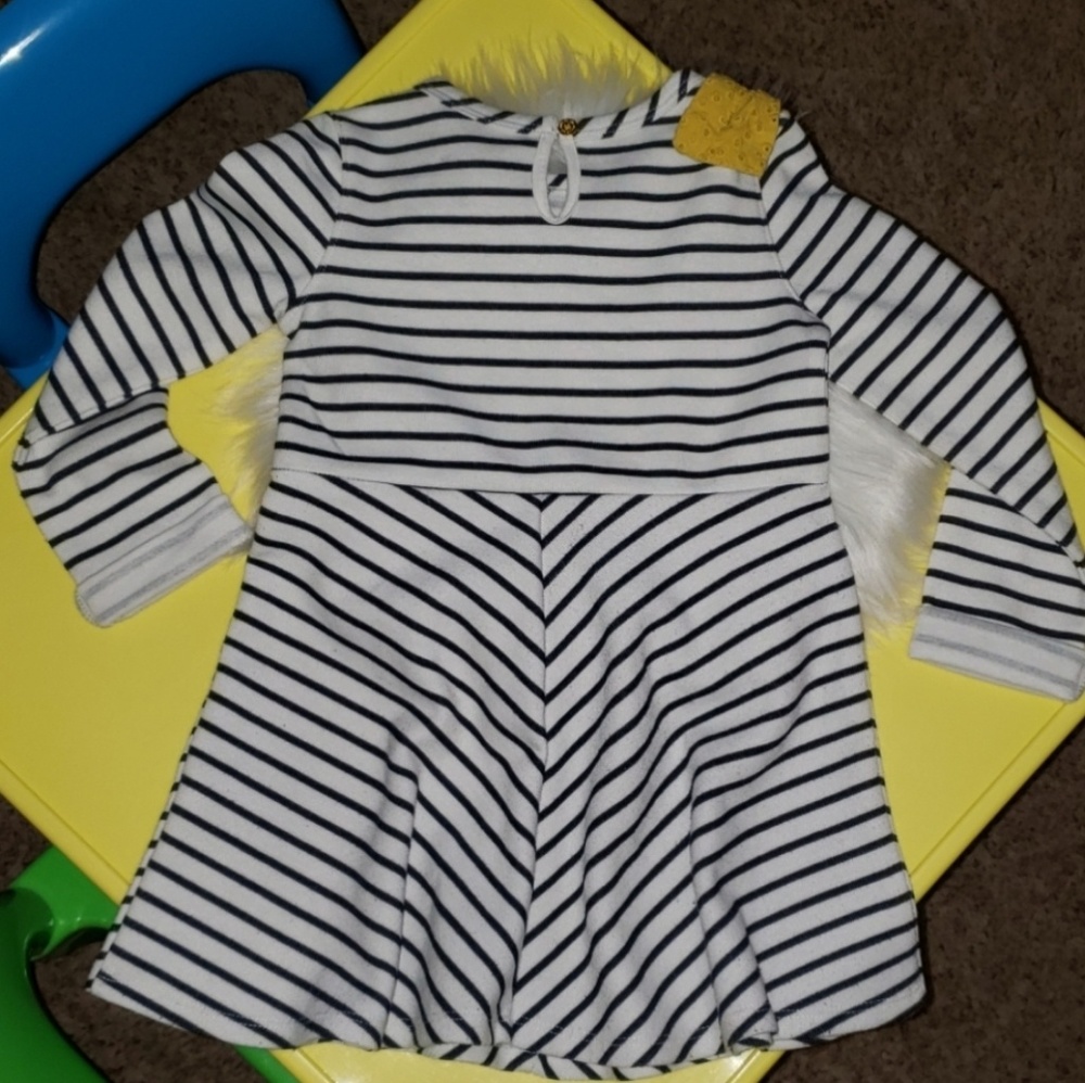 OSHKOSH | Navy Striped Yellow Bow Dress - Picture 2 of 7